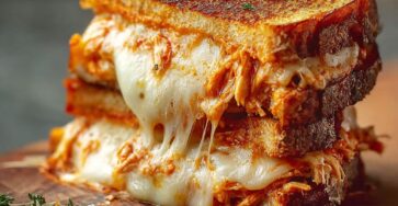 Chicken Parmesan Grilled Cheese Sandwich with Marinara and Mozzarella - Recipe By Me