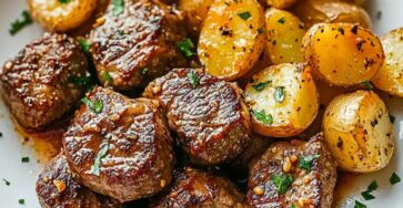 Easy Garlic Steak Bites and Potatoes - A Delicious One-Pan Meal